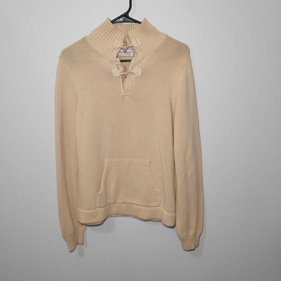 Turtleneck Toggle Button Cream Color Sweater Puppy Quiet Luxury Minimalist Xl - Picture 2 of 9